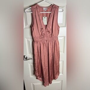 NWT Lucky Brand Dusty Rose Sleeveless Midi Dress, women’s XS
